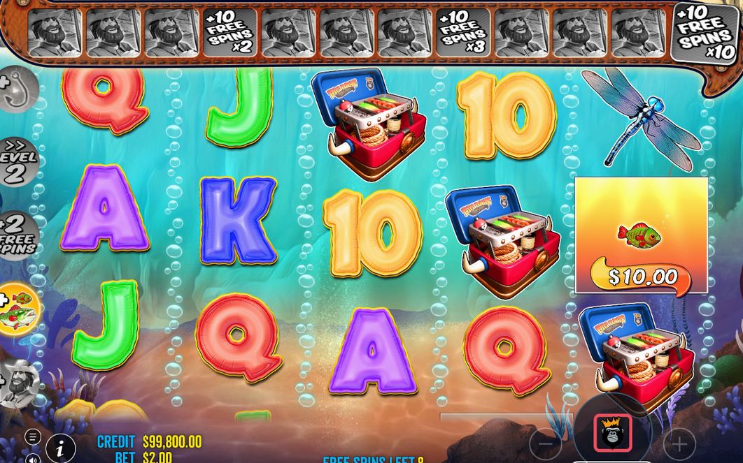 Fische mit MONEY-Symbolen während der Free Spins