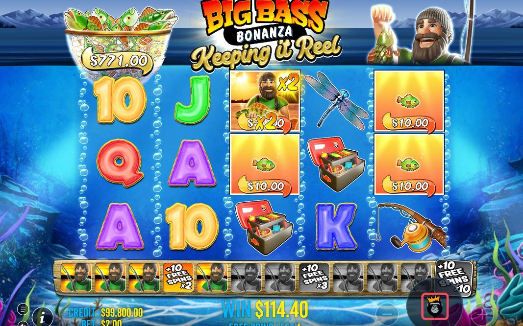 Freispiele mit Spezialwalzen für FISHERMAN WILD und GOLDEN WILD